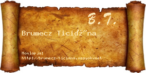 Brumecz Ticiána névjegykártya